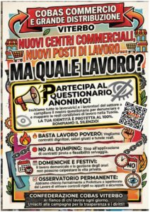 DALLO SFRUTTAMENTO ALL’ORGANIZZAZIONE: COBAS LANCIA L’INCHIESTA OPERAIA NEL COMMERCIO